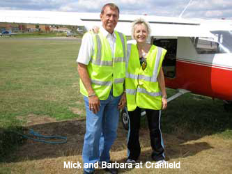 barbara and Mick at Cranfield flying school