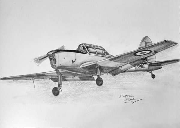 Chipmunk G-BBMV airborne art pencil