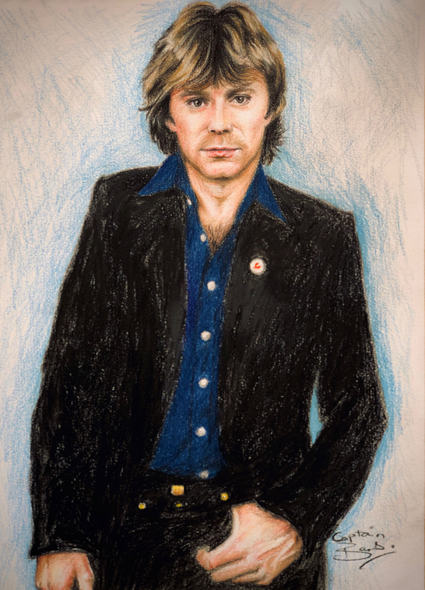 Dave Edmunds taken from a photo in 1982 drawing