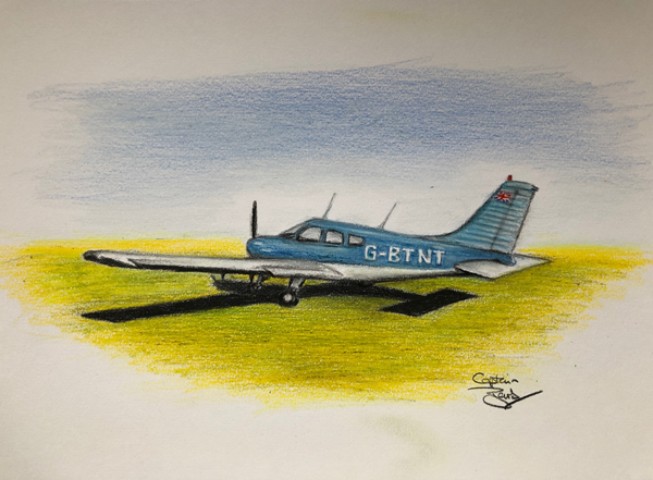 dynamite the first time I ever saw this aeroplane and fell in love (drawing)
