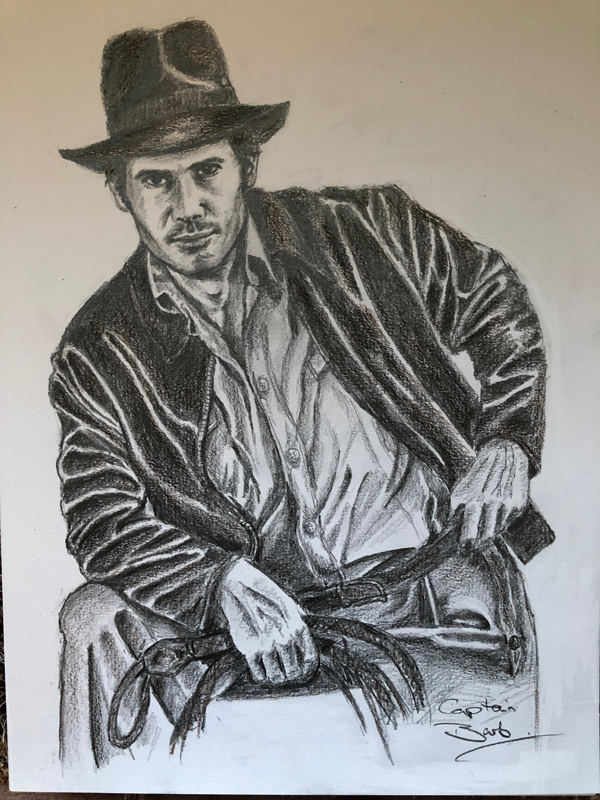 Indiana Jones pencil drawing