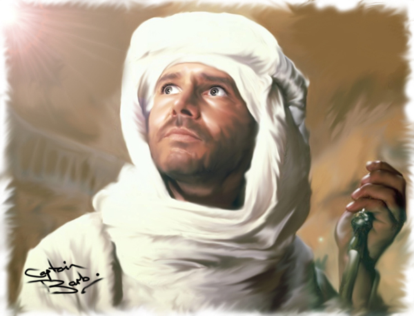 Painting using digital airbrushes of Indiana Jones in the Map Room