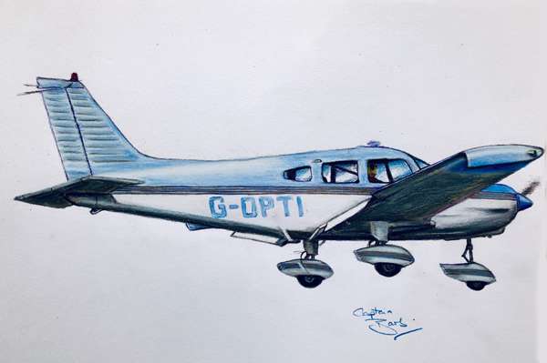 PA28 G-OPTI from Flying Club Conington art