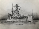 HMS Repulse pencil drawing thumbnaoil