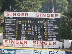 Kandy scoreboard Sri Lanak V England