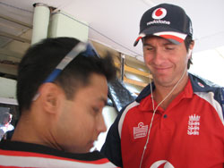 Lalit and Michael Vaughan