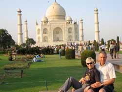 mick and me at the taj mahal